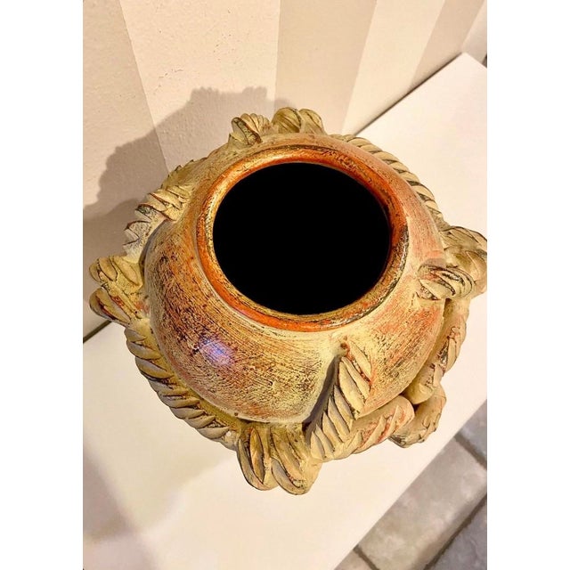 Textile Antique/Vintage Southwestern Terracotta Pottery Vase With Sculpted Rope Design For Sale - Image 7 of 11