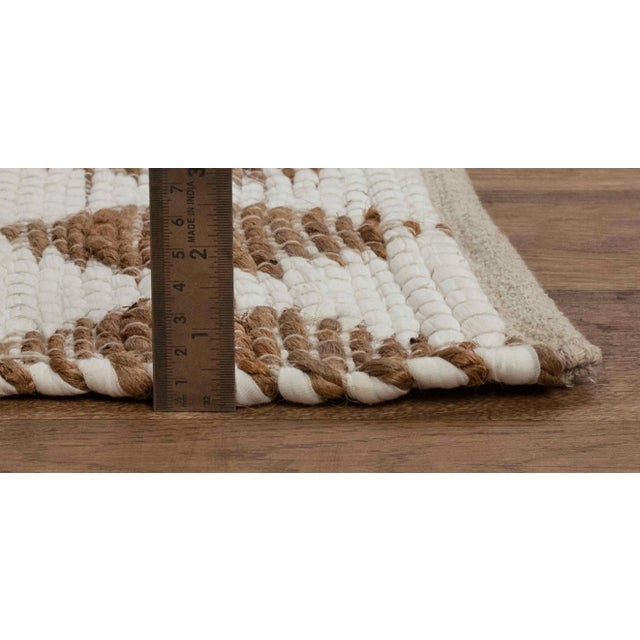 6x9 Ft. Jute Cotton Hand Woven Diamond Pattern Boho Modern Style Rug. For Sale - Image 6 of 10