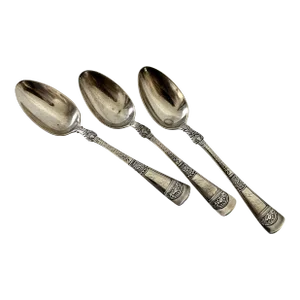 1880s Gorham "Empress" Sterling Silver Aesthetic Movement Spoons - Set of 3