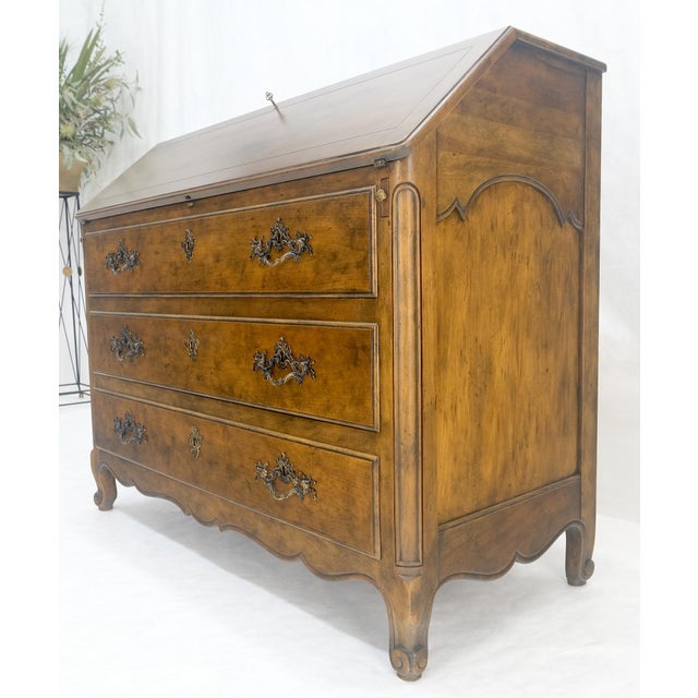 Metal Baker Slant Drop Front Secretary Desk 3 Drawers Chest MINT For Sale - Image 7 of 18