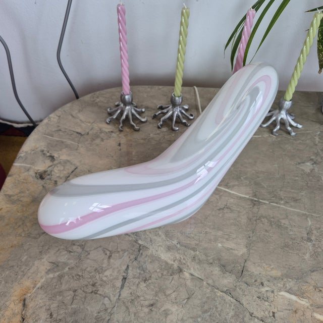 Glass Art Crescent Shaped Table Lamp from Vetri-Murano, 1960s For Sale - Image 10 of 14