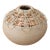 Signed Studio Pottery Basket Vase, Hilda Kidd Wiesenmeyer 2007 — Stoneware Vessel, Hand-Woven Dyed Reed Collar, American Fiber Art Ceramic For Sale