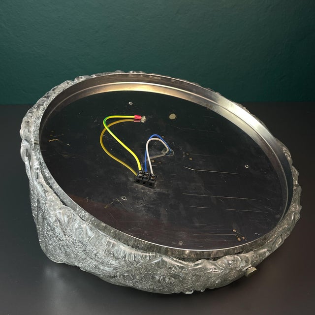 Large Murano Ice Glass Ceiling Lamp attributed J.T. Kalmar, Austria, 1960s For Sale - Image 16 of 17