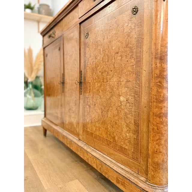 Antique French Commode in Burl Wood with Pink Marble and Gilt Bronze, 1890s For Sale - Image 11 of 16