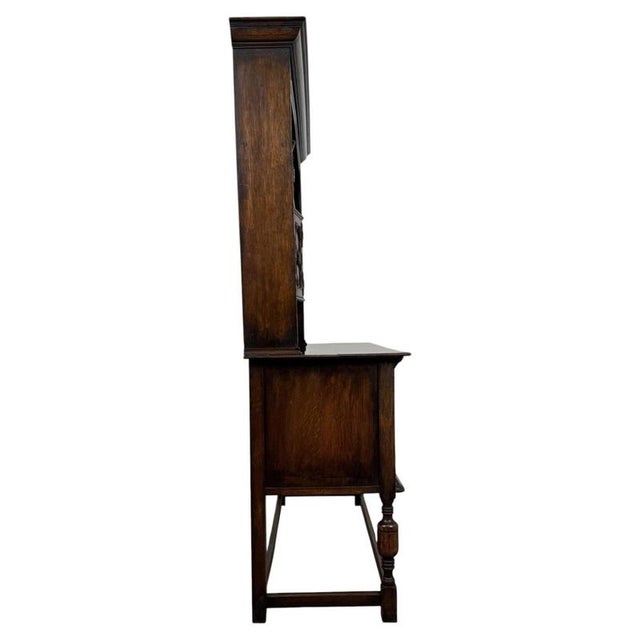 Brown Antique Early 20th Century English Jacobean Revival Oak Dresser For Sale - Image 8 of 13