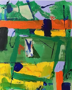 “AS030121" Contemporary Abstract Mixed-Media Painting