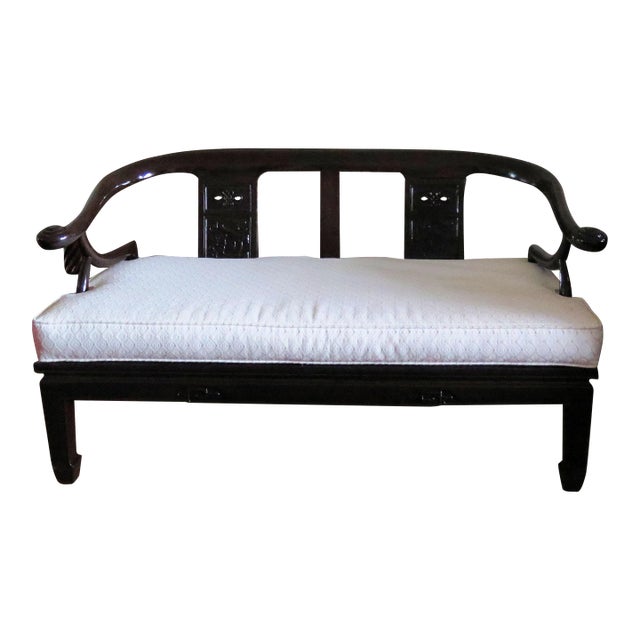 James Mont 1950s Mid-Century Cherry Wood Settee/Bench. For Sale