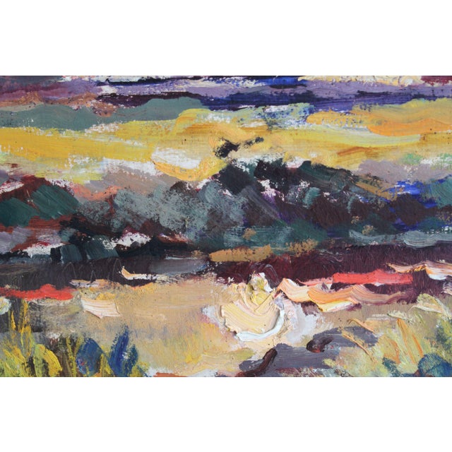 Olive Harijs Veldre, Sunset, Oil on Cardboard For Sale - Image 8 of 9