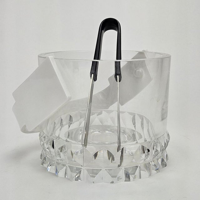 Glass Ice Bucket & Ice Tongs by Nils Johan for Ingeborg Lundin, Set of 2 For Sale - Image 7 of 7