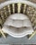 Vintage Hollywood Regency Distressed Cream Washed Spindle Barrel Chairs With Chinese Horseshoe Design, a Pair For Sale - Image 11 of 11