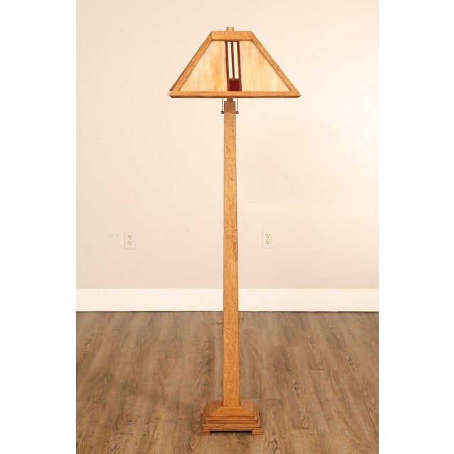 Ppl Fine Woodworking Mission Oak and Stained Glass Floor Lamp For Sale - Image 16 of 18