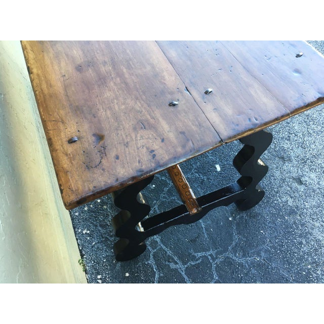 17th Spanish Refectory Table, Writing Desk, One Large Drawer For Sale - Image 10 of 13