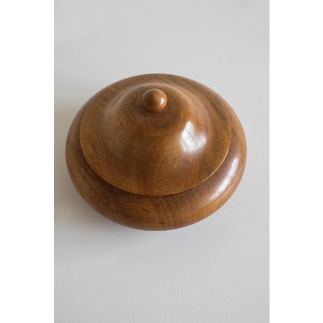 Wood Handcrafted Wooden Lidded Bowl For Sale - Image 7 of 8