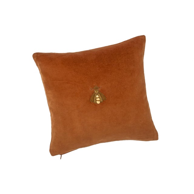 Elevate your space with the refined elegance of the Golden Bee Velvet Throw Pillow Cover. Crafted from luxurious velvet...