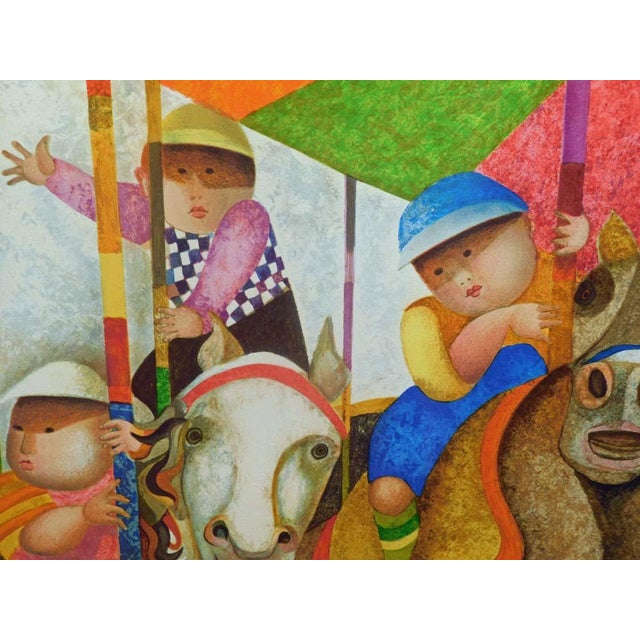 Paper Graciela Rodo Boulanger "Tourne Manege" Hand Signed 155 Custom Frame For Sale - Image 7 of 8
