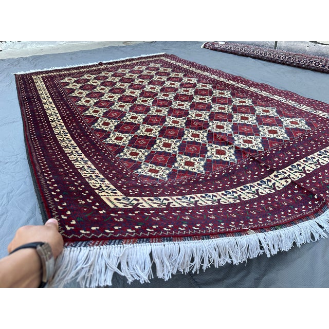 Textile Fine Quality Crimson Khal Mohammadi Hand-Knotted Wool Rug - 6'5" X 9'6" For Sale - Image 7 of 12