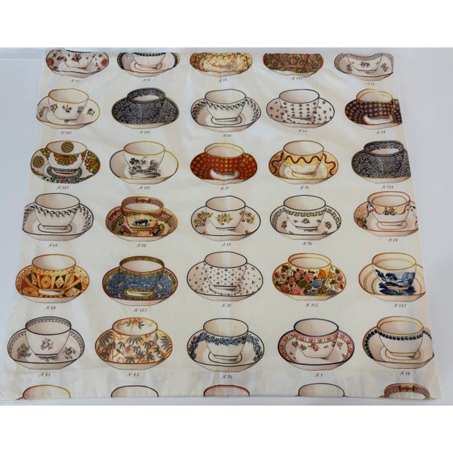 PIERRE FREY remnant in "Minton Teacups" pattern. Classic French design. Fabulous pieces measure 25.5" wide by 18" length....