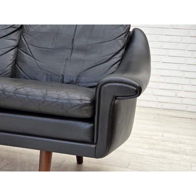 Mid-Century Modern Vintage Danish Three-Seater Sofa in Leather by Aage Christensen, 1960s For Sale - Image 3 of 18