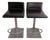 Design Within Reach Frag Bottega Piston Black Leather Adjustable Bar/Counter Stool (Set of 2) For Sale