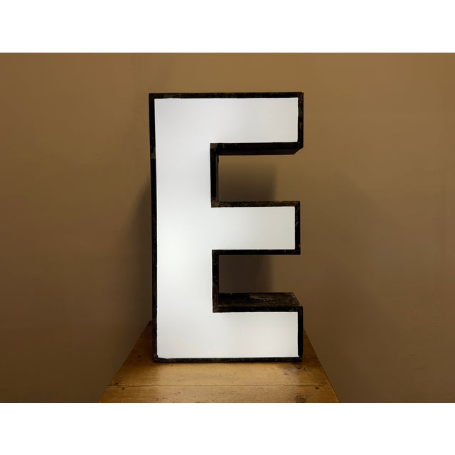Large Vintage Illuminated Advertising Letter E, 1960s For Sale - Image 13 of 16