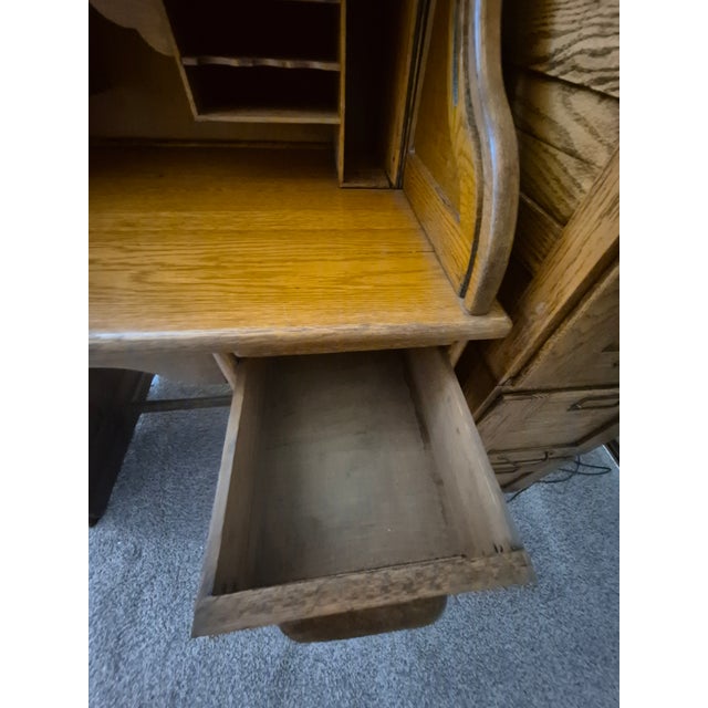 Early 20th Century Small Oak Roll Top Desk For Sale In Palm Springs - Image 6 of 6