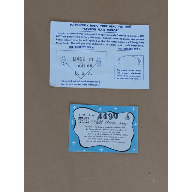 Wood Mid-Century Modern Early 1970s Gold and Green Toned Wood Framed Wall Mirror For Sale - Image 7 of 10