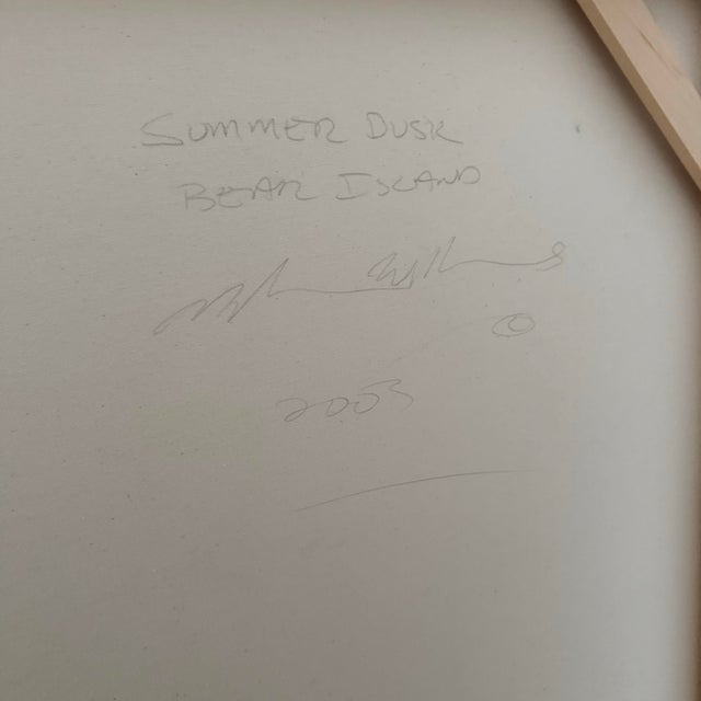 Slate Gray Large Mickey Williams Landscape Oil Painting on Canvas Framed For Sale - Image 8 of 8