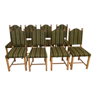 1970s Henning Kjaernulf Style Danish Oak Dining Chairs, Set of 8 For Sale