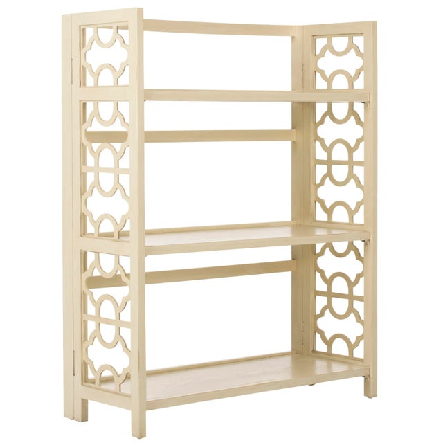 Organize in style with the distinctive low bookcase crafted of solid pine wood with antique white finish.Whether used...