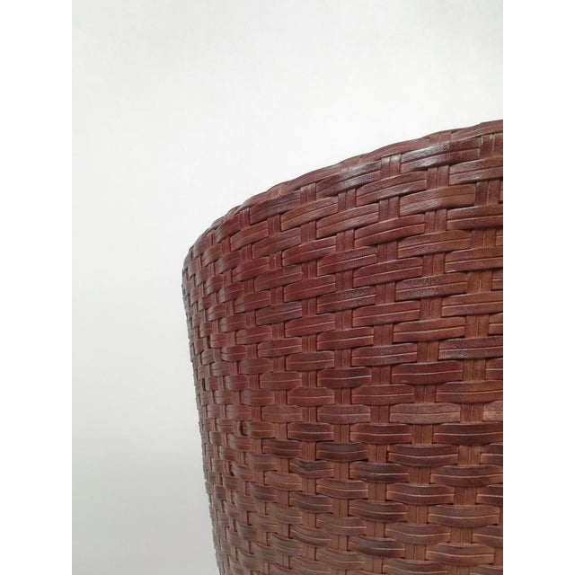 Postmodern Vis À Vis Sofa in Hand-Woven, Leather Wood and Bamboo attributed to Nico Devito, 1980s For Sale - Image 12 of 18