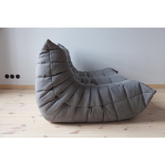 Set of Grey Microfiber Togo 2-and 3-Seat Sofa by Michel Ducaroy for Ligne Roset For Sale - Image 6 of 15