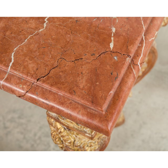 Italian Baroque Style Marble Top Console Table For Sale - Image 18 of 18