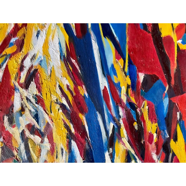 Roberto Lauro, 1960's Large Colorful Abstract Expressionist Swiss Oil Painting Robert Lauro, 1967 For Sale - Image 9 of 12