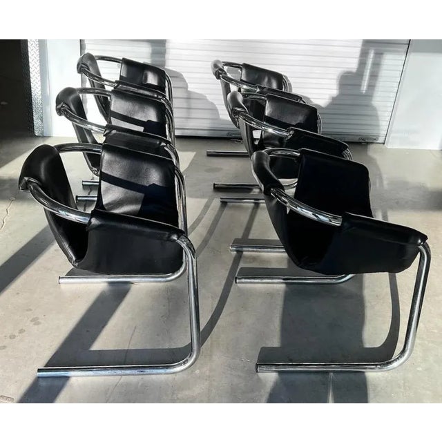1970s 1970s Duncan Burke & Gunter Eberle for Vecta Group Zermatt Tubular Sling Chairs -- a Pair For Sale - Image 5 of 8