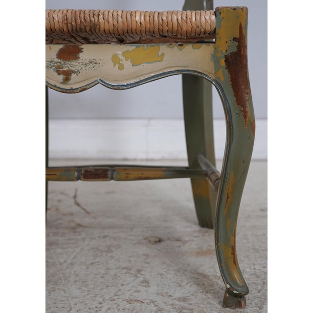 French Country Woven Seat Ladder Back Chair For Sale - Image 10 of 18