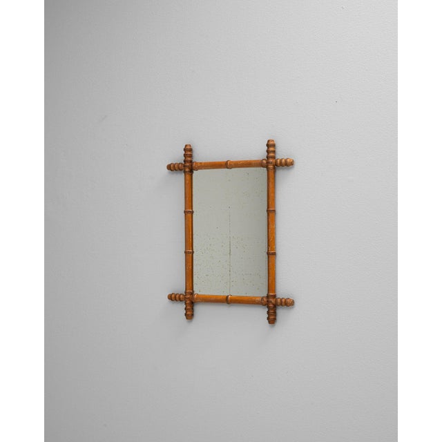19th Century France Tan Wood Mirror For Sale - Image 4 of 8