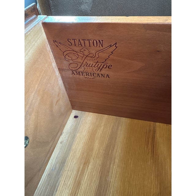1990s 1990s Statton Trutype Americana Cherry Nightstands For Sale - Image 5 of 6