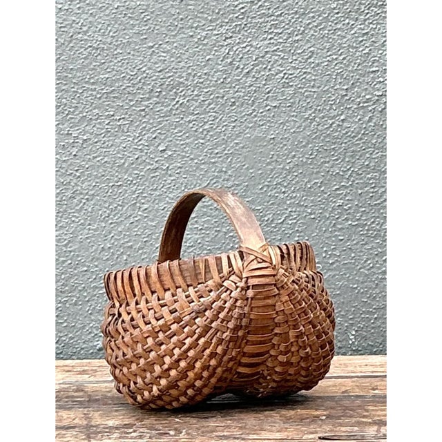 Vintage Shaker Style Woven Basket For Sale - Image 9 of 12