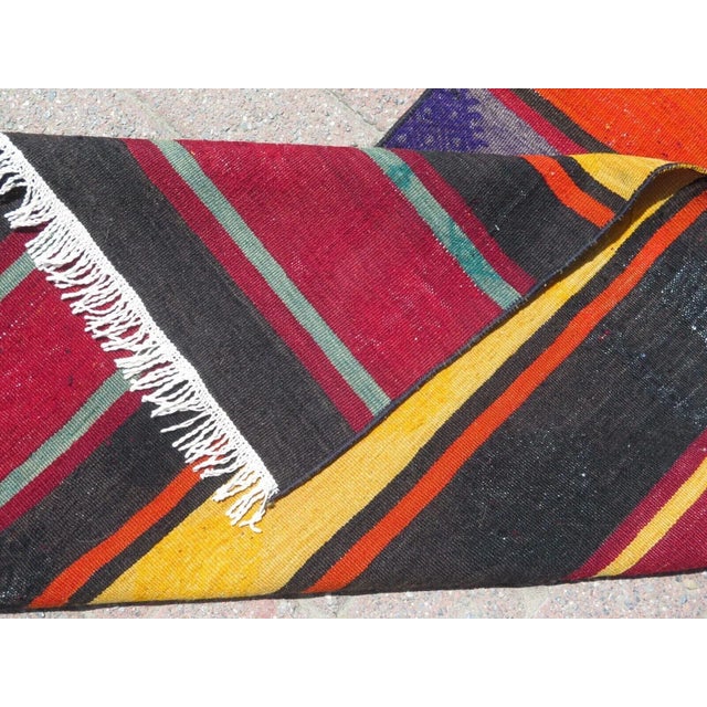 1960's Vintage Handmade Kilim Runner - 24" X 134" For Sale - Image 11 of 12