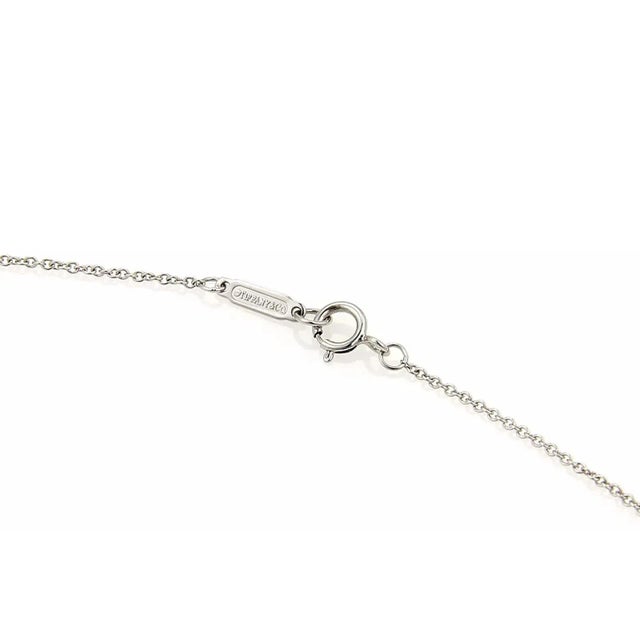 Tiffany and Co. Tiffany & Co. Classic Mini Heart Pink Sapphire 18k White Gold Pendant Necklace For Sale - Image 4 of 6