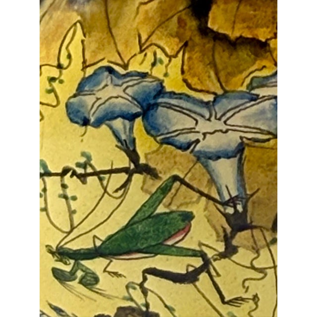 Beautifully Painted Inside Painted Snuff Bottle With Praying Mantis and Grasshoppers For Sale - Image 13 of 16