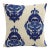22" Indoor/Outdoor Pillow in Blue Ikat Medallion For Sale In Chicago - Image 6 of 6