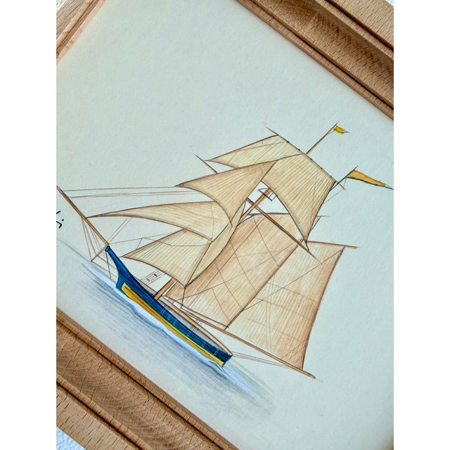 A charming sailboat painting, hand-painted by master artists using acrylic paints and natural pigments. This piece...
