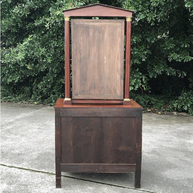 19th Century French Empire Period Mahogany Dresser With Mirror For Sale - Image 15 of 15