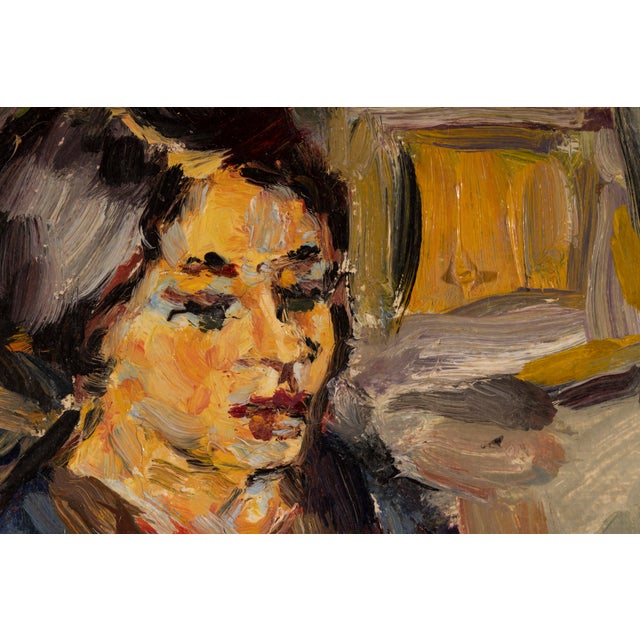 Eloise, Women Reading in an Interior, 1968, Oil on Canvas For Sale - Image 4 of 14