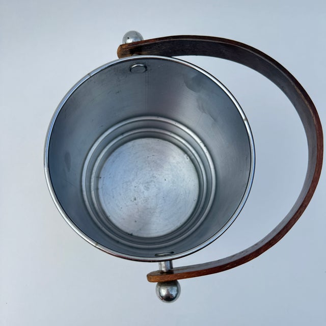 Wood Art Deco Manning Bowman Chrome Ice Bucket For Sale - Image 7 of 10