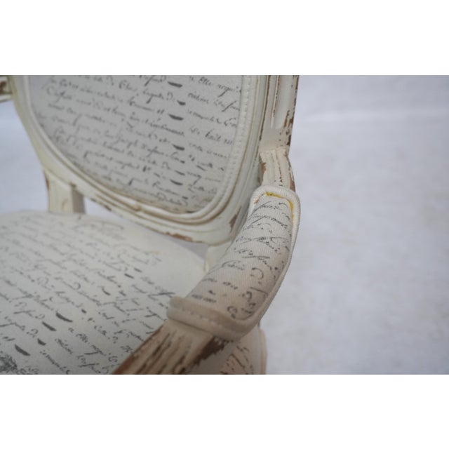 Antique White Late 20th Century Child’s Armchair in the Style of Louis XVI For Sale - Image 8 of 13