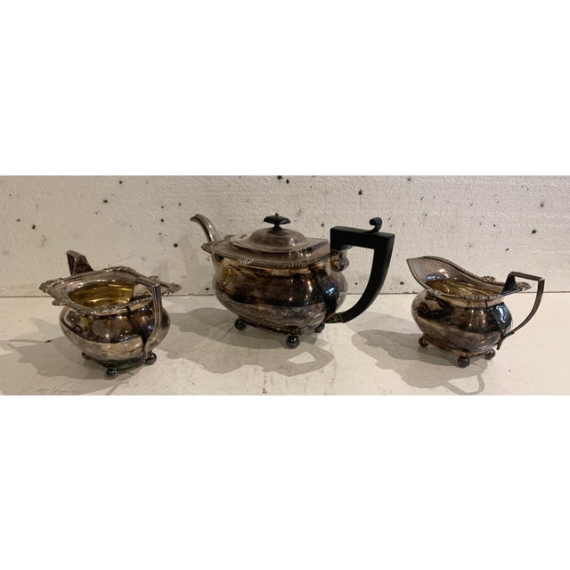 20th Century Silver-Plated Metal Tea Service, Set of 3 For Sale - Image 16 of 16