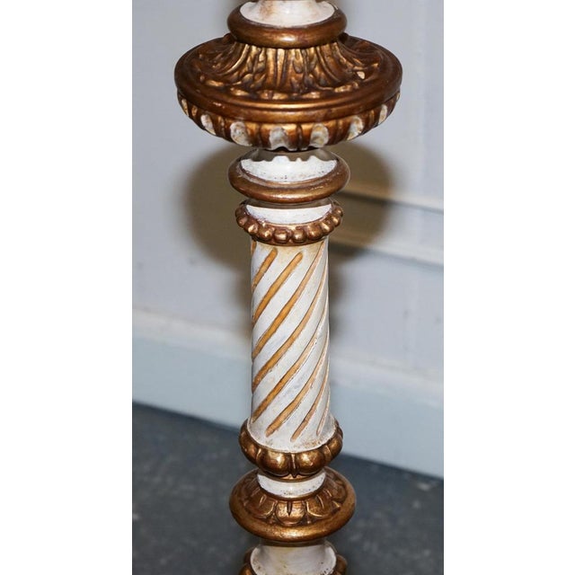 Italian Florentine Style Carved and Hand Painted Floor Lamp For Sale - Image 5 of 11