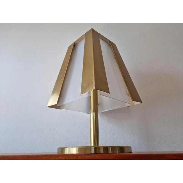 Metal Large Mid-Century Brass Table Lamp, 1970s For Sale - Image 7 of 11